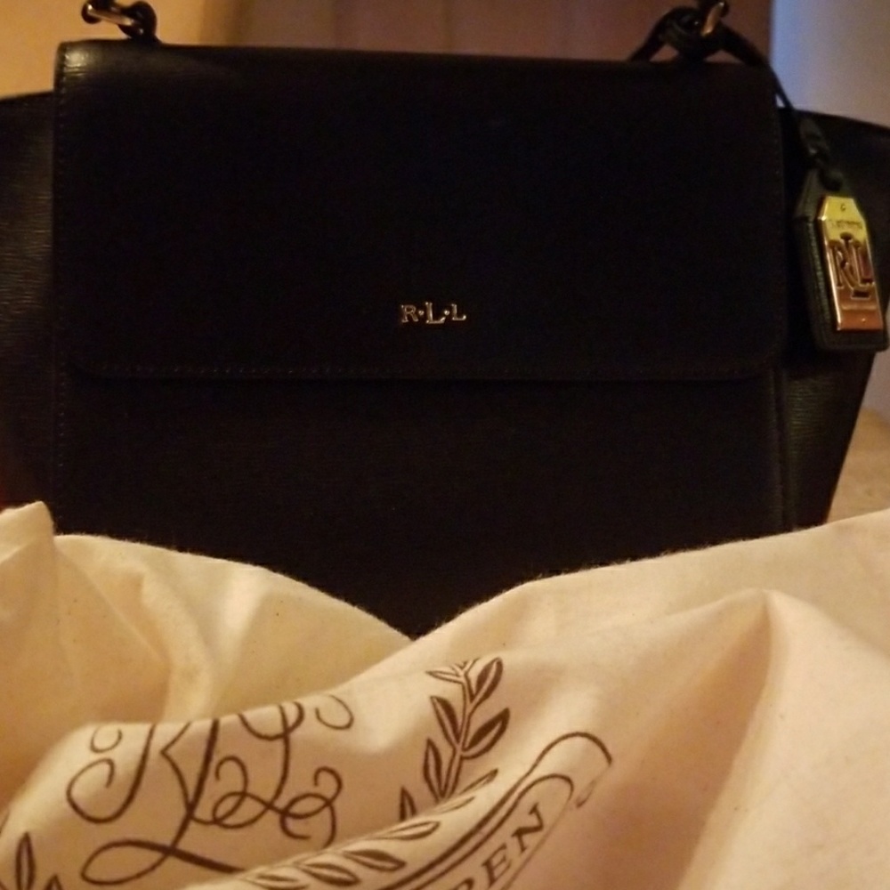 Ralph Lauren black bag with shoulder strap and dus